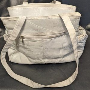 White vinyl purse
